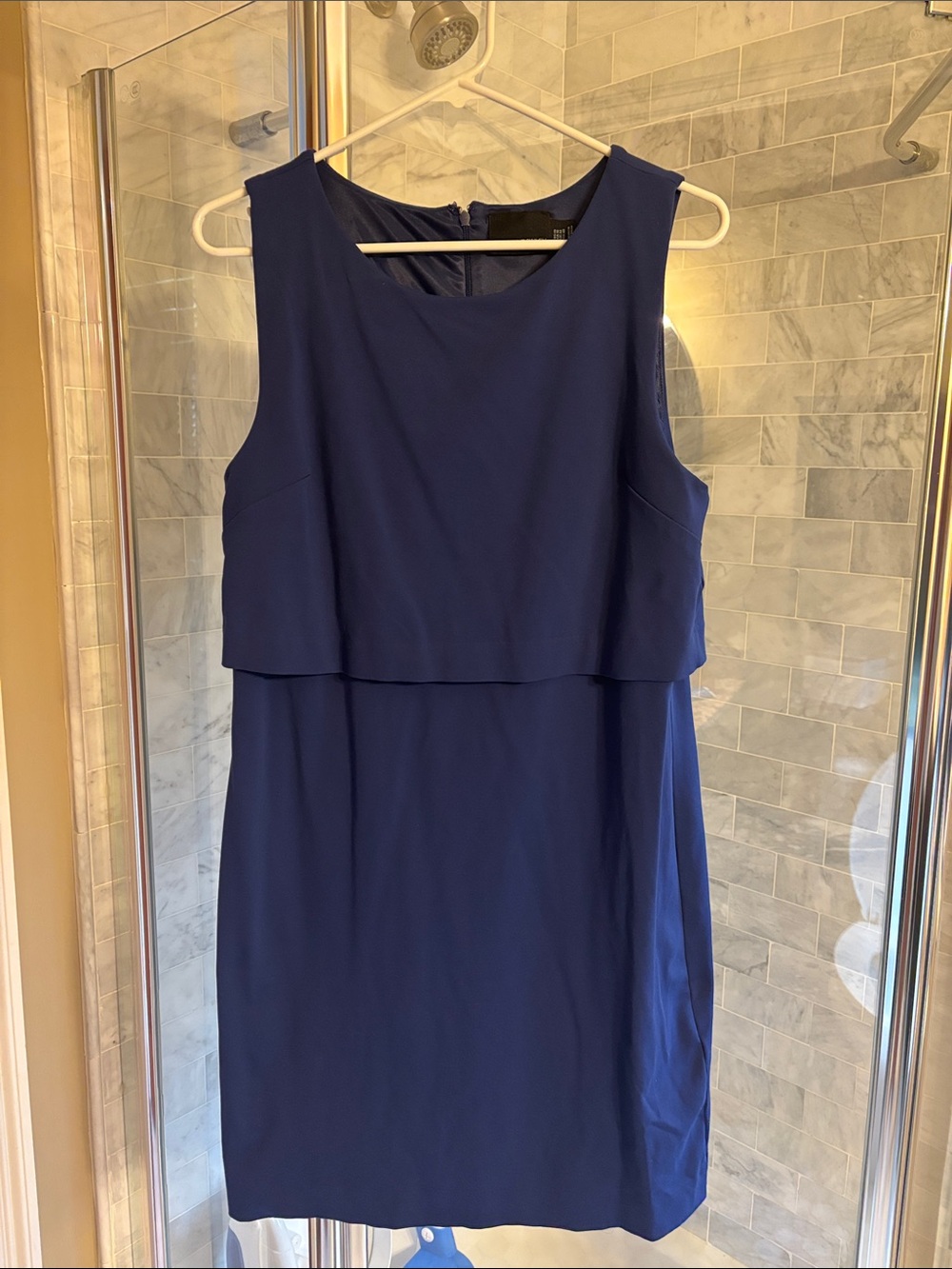 Cynthia Rowley Sleeveless Navy Layered Shift Dress